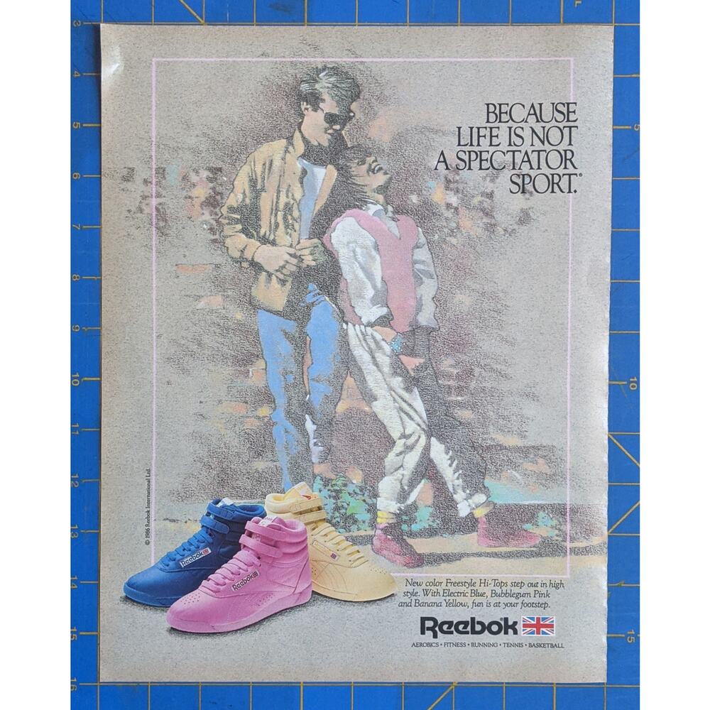 Vintage Print Ad 1986 Reebok Sneakers
